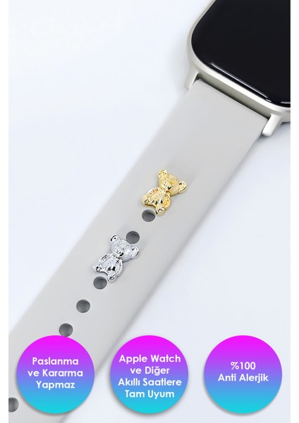 Apple Watch Uyumlu Ayıcık Figürlü Kordon Aksesuar Akıllı Saat ve Bileklik Charm fiyatları