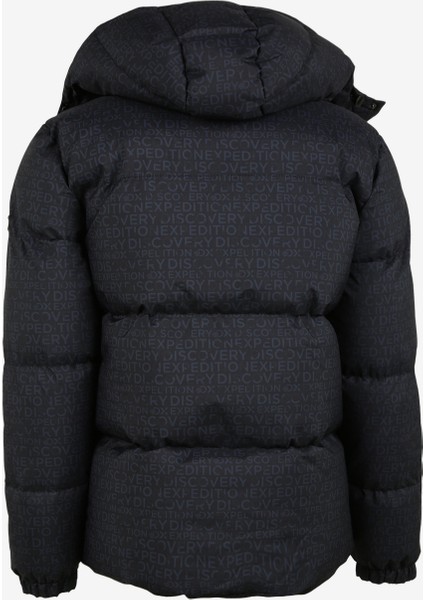 Lacivert Erkek Kapüşonlu Baskılı Mont D3WM-MNT5 fiyatları