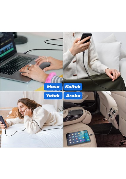 BXCC240 Type-C to Type-C 240W 480Mbps Veri Aktarım Destekli USB-IF Sertifikalı Hi-Speed Örgülü Şarj ve Data Kablosu 1.8 Metre Macbook iPad Samsung Uyumlu