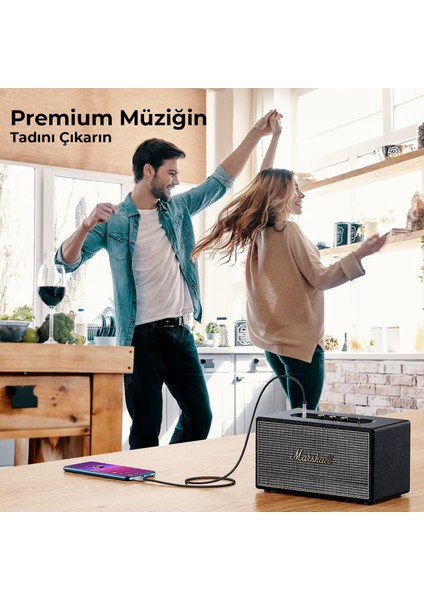 BXAU103 3.5mm Erkek To Erkek Örgülü Stereo Aux Ses Kablosu 3 Metre indirimleri