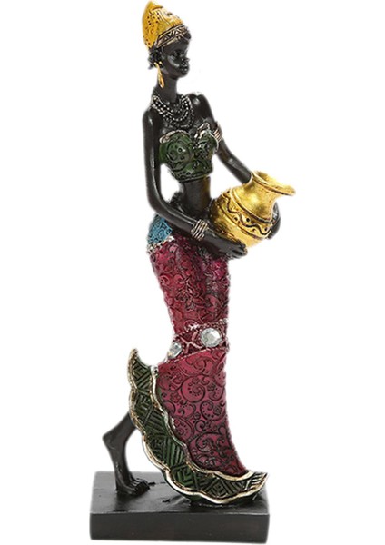 Afrika Heykelcik Kadın Figürü Heykel Parçası Süsleri Altın (Yurt Dışından)