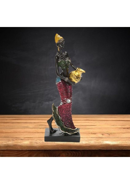 Afrika Heykelcik Kadın Figürü Heykel Parçası Süsleri Altın (Yurt Dışından) fırsatları