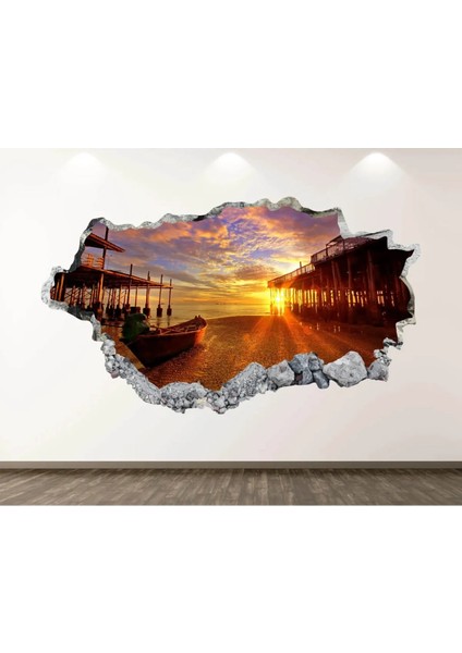 Şehir ve Doğa Manzaraları Full Hd Baskı 3D Modern Duvar Sticker