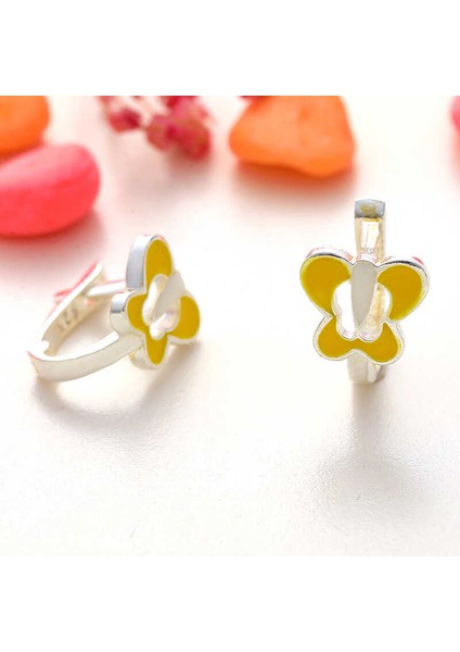 Gümüş Sarı Kelebek Çocuk Yüzüğü