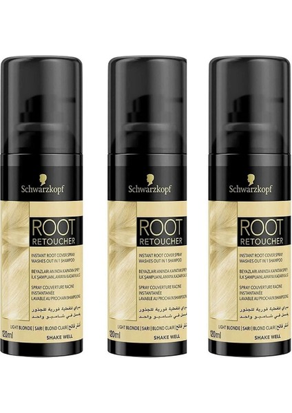 Root Retoucher Beyazları Kapatan Sprey Boya Sarı 120 ml x 3 Adet