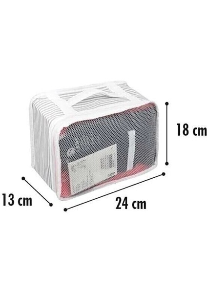 Valiz İçi 6'lı Düzenleyici Organizer Set Gri Çizgili