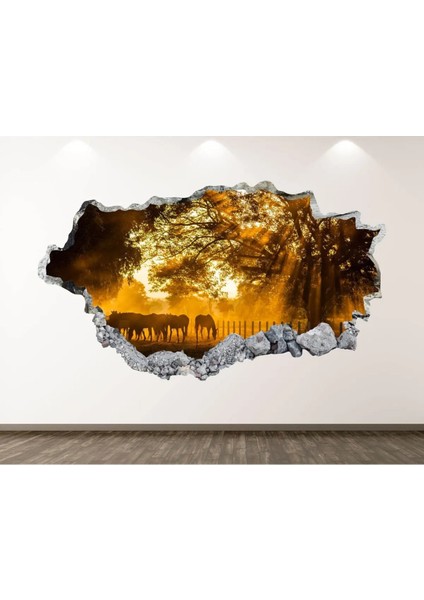 Şehir ve Doğa Manzaraları Full Hd Baskı 3D Modern Duvar Sticker