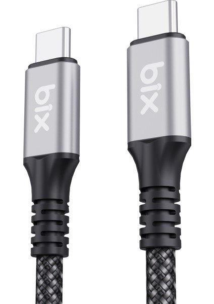 BXCC242 USB4 Thunderbolt 3/4 Uyumlu USB-C IF Sertifikalı 240W 40Gbps 8K 60Hz UHD Hızlı Şarj, Data ve Görüntü Aktarım Kablosu 1 Metre