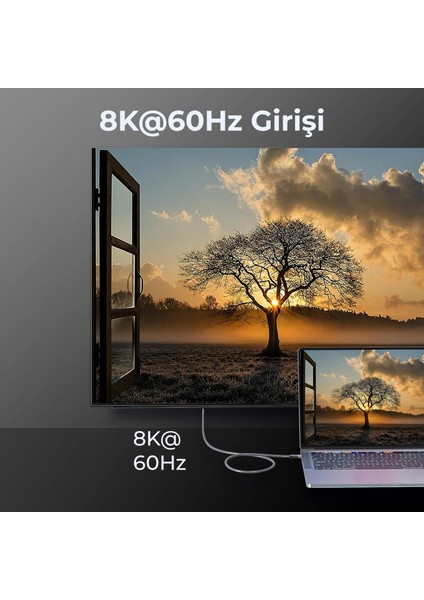 BXCC242 USB4 Thunderbolt 3/4 Uyumlu USB-C IF Sertifikalı 240W 40Gbps 8K 60Hz UHD Hızlı Şarj, Data ve Görüntü Aktarım Kablosu 1 Metre