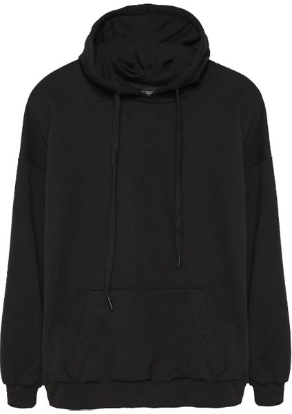 Oversize Kapüşonlu Sweatshirt Siyah