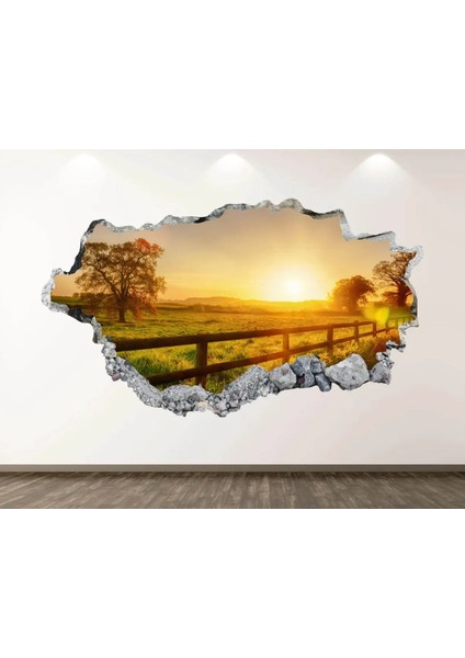 Şehir ve Doğa Manzaraları Full Hd Baskı 3D Modern Duvar Sticker