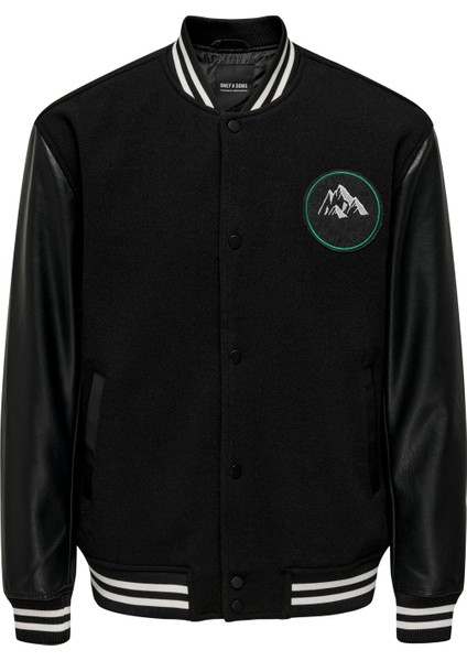 Erkek Düğmeli Siyah Kolej Ceket - 22026189