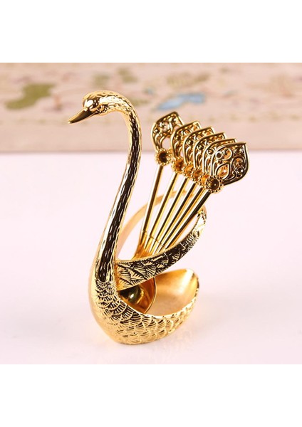 Karıştırma Karıştırma Için Dekoratif Kuğu Tabanı ve 6 Kaşık (Yurt Dışından) fiyatları