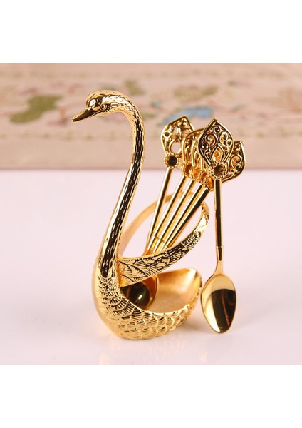 Karıştırma Karıştırma Için Dekoratif Kuğu Tabanı ve 6 Kaşık (Yurt Dışından) fırsatları