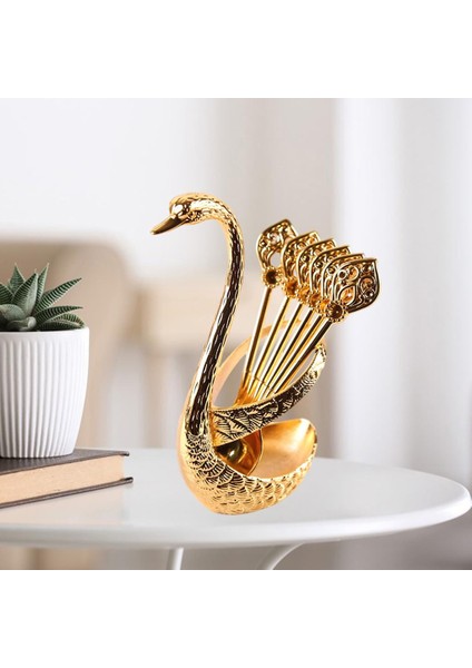 Karıştırma Karıştırma Için Dekoratif Kuğu Tabanı ve 6 Kaşık (Yurt Dışından) indirimleri