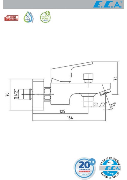 Tiera Banyo Duş Bataryası Krom 102102469 modelleri