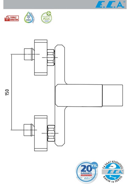 Tiera Banyo Duş Bataryası Krom 102102469 fırsatları
