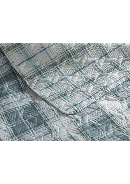 English Home Static Check Çok Amaçlı Çift Kişilik Yatak Örtüsü Takımı 200X220 cm Gri