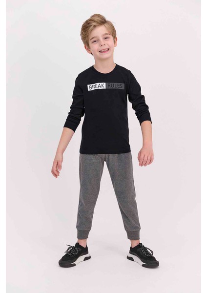 Break Rules Siyah Erkek Çocuk Pijama Takımı