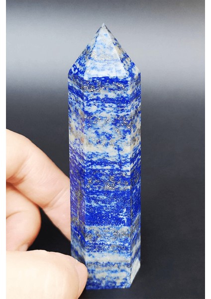 Sertifikalı 1.kalite Doğal Lapis Lazuli Taşı Piramit Kazık Obelisk Parça