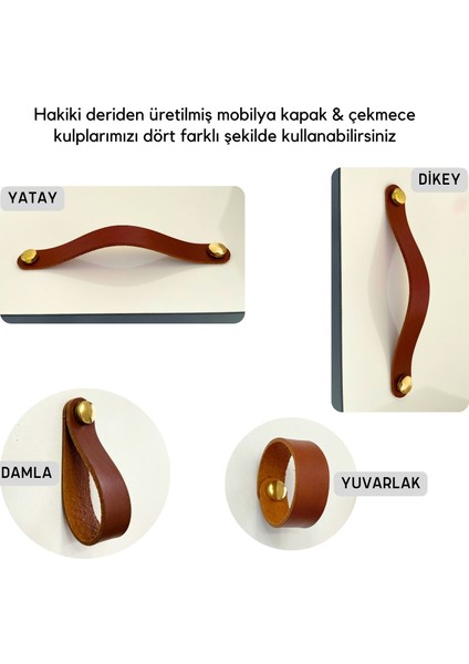 2 Adet Hakiki Deri Modern Çekmece Dolap Kulpu, Deri Kulp, Mobilya Banyo Mutfak Dolabı Kulpları fırsatları