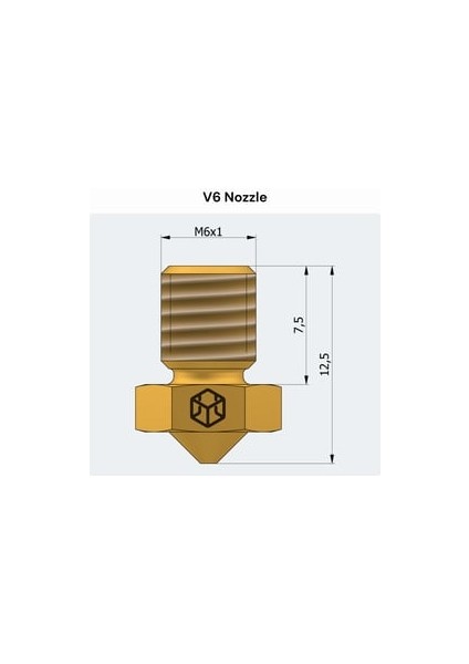 Csatech V6 0.4mm Pirinç Nozzle 10'lu Paket 3b Yazıcı-3dprinter