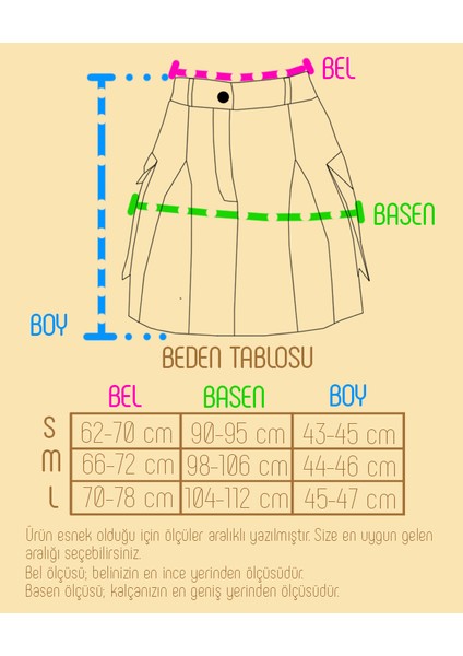 AB Looks Kadın Kargo Cepli Pileli Street Klasik Mini Şort Etek