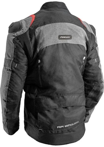 Motosiklet Montu Uzun Model 4 Mevsim Full Korumalı Maxdura Kumaş Aırbag Toruıng Mont Gri modelleri