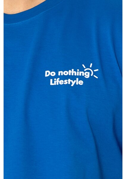 Nothing Regular T-Shirt Erkek - Saks Mavi