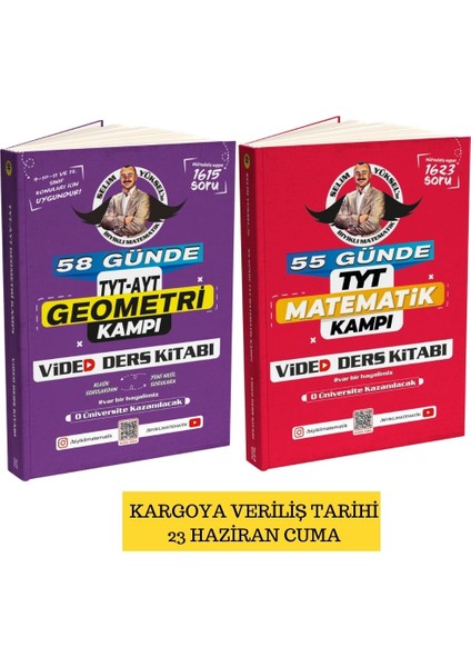 Bıyıklı Matematik 58 Günde TYT - AYT Geometri Kampı - 55 Günde TYT Matematik Kampı