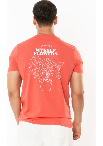 Flower Regular T-Shirt Erkek - Somon fiyatları