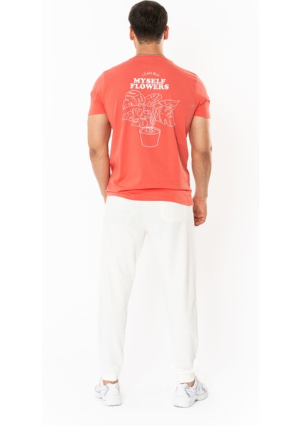 Flower Regular T-Shirt Erkek - Somon fırsatları