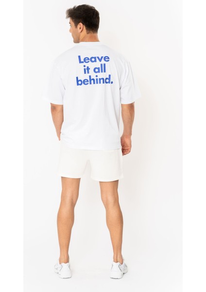 Leave Oversize T-Shirt Erkek - Beyaz fırsatları