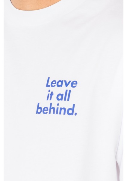 Leave Oversize T-Shirt Erkek - Beyaz indirimleri