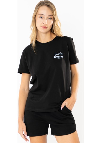 Racquet Lover Regular T-Shirt Kadın - Siyah