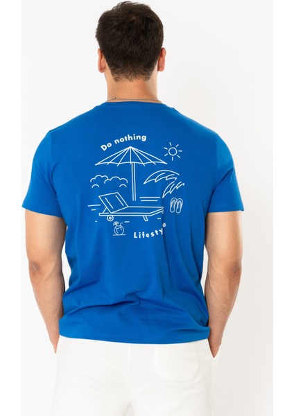Nothing Regular T-Shirt Erkek - Saks Mavi fiyatları