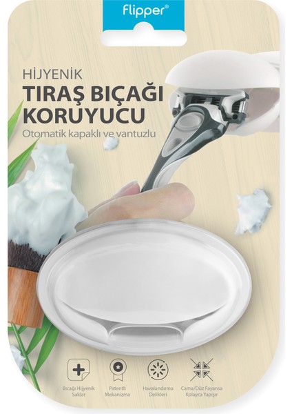 Hijyenik Tıraş Bıçağı Koruma Kabı-Beyaz