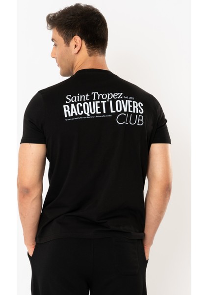 Racquet Lover Regular T-Shirt Erkek - Siyah fiyatları