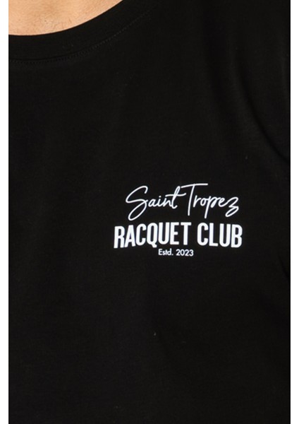 Racquet Lover Regular T-Shirt Erkek - Siyah fırsatları