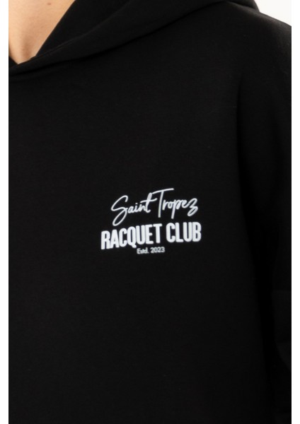 Racquet Lovers Oversize Hoodie Kadın - Siyah indirimleri