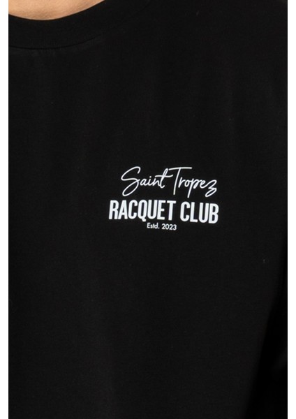 Racquet Lover Oversize T-Shirt Erkek - Siyah indirimleri