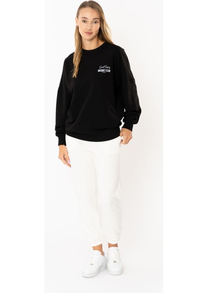 Racquet Lover Oversize Sweatshirt Kadın - Siyah fiyatları