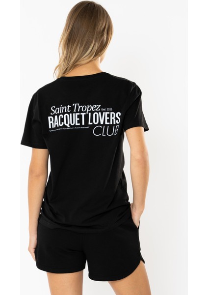 Racquet Lover Regular T-Shirt Kadın - Siyah fiyatları