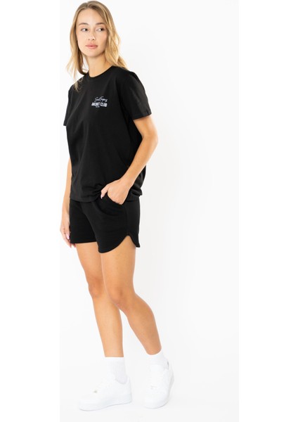 Racquet Lover Regular T-Shirt Kadın - Siyah modelleri