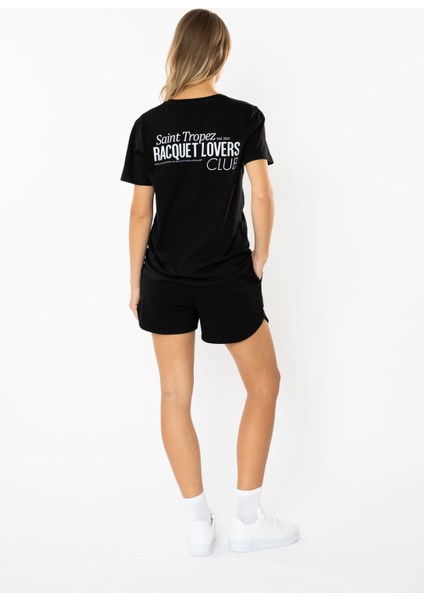 Racquet Lover Regular T-Shirt Kadın - Siyah fırsatları