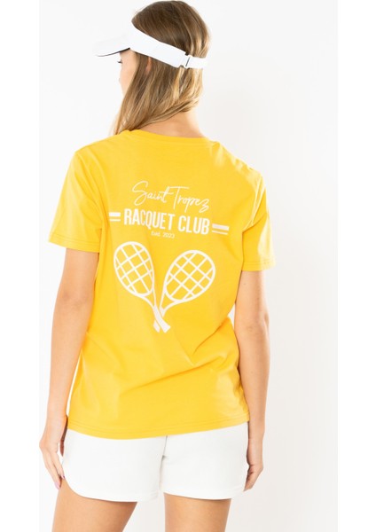 Racquet Club Regular T-Shirt Kadın - Sarı fiyatları