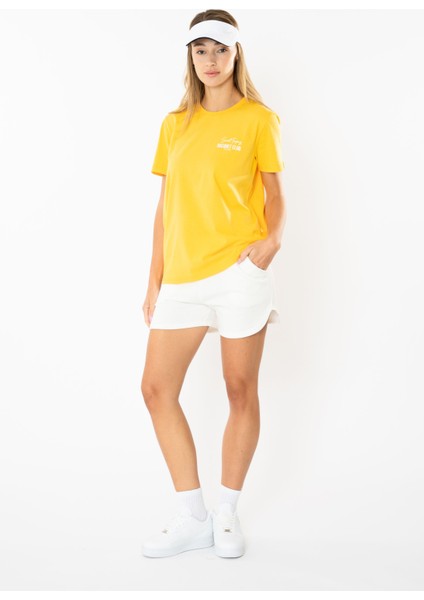 Racquet Club Regular T-Shirt Kadın - Sarı modelleri
