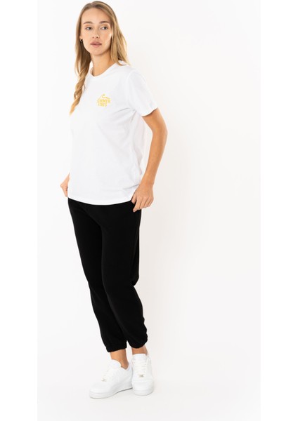 Wave Regular T-Shirt Kadın - Beyaz indirimleri