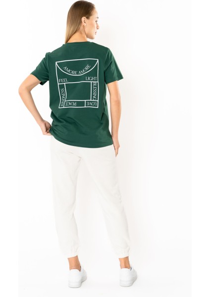 Amore Regular T-Shirt Kadın - Yeşil modelleri
