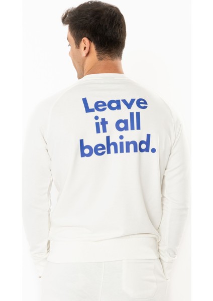 Leave Regular Sweatshirt Erkek - Ekru fiyatları